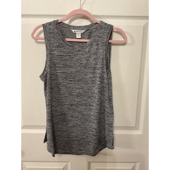 Athleta Lightweight Linen-Like Breezy Tank in Navy Stripe, S - Picture 5 of 9